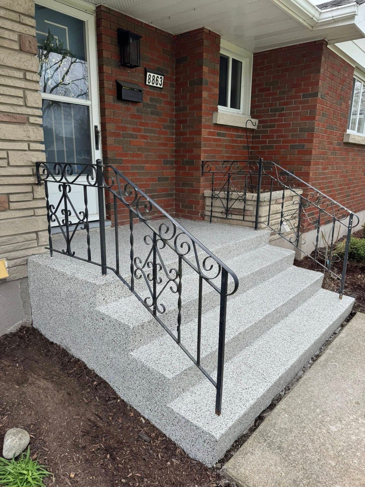 Front Steps after — finished flake epoxy coating